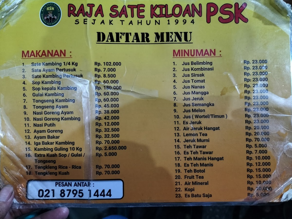 Menu Penggemar Sate Kiloan Psk Sentul-10
