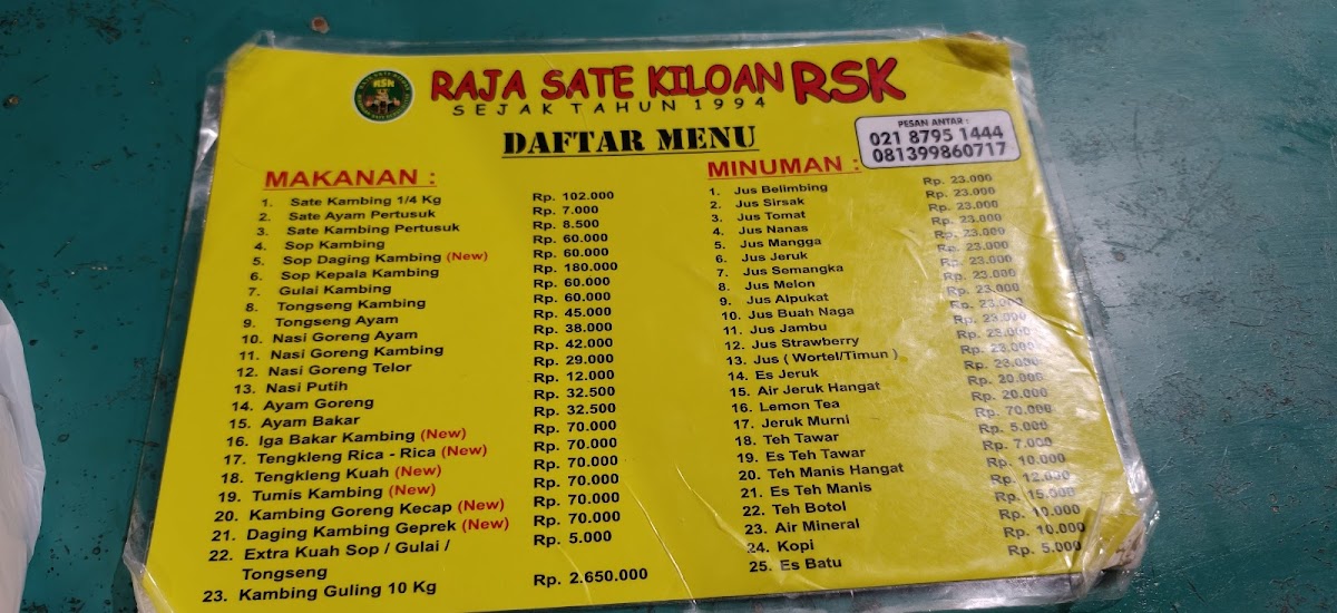 Menu Penggemar Sate Kiloan Psk Sentul-3