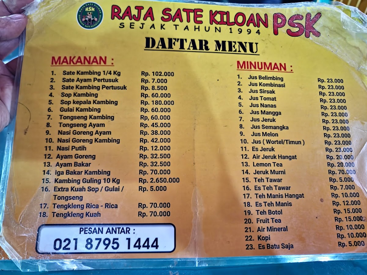 Menu Penggemar Sate Kiloan Psk Sentul-4
