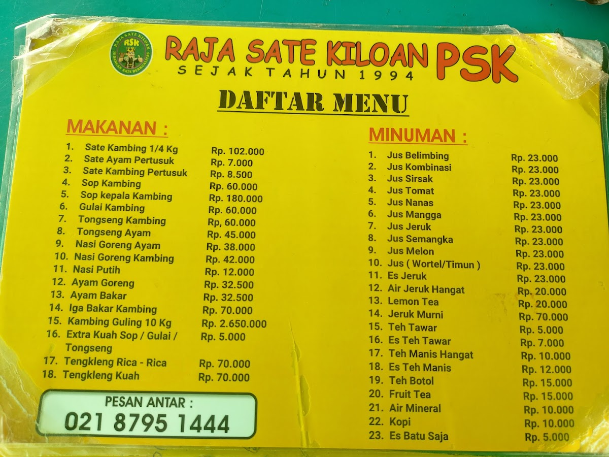Menu Penggemar Sate Kiloan Psk Sentul-5