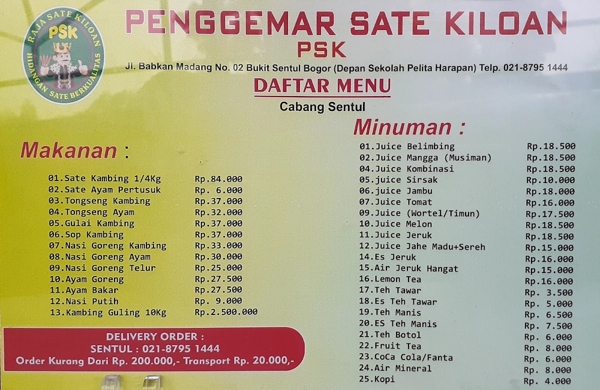 Menu Penggemar Sate Kiloan Psk Sentul-8