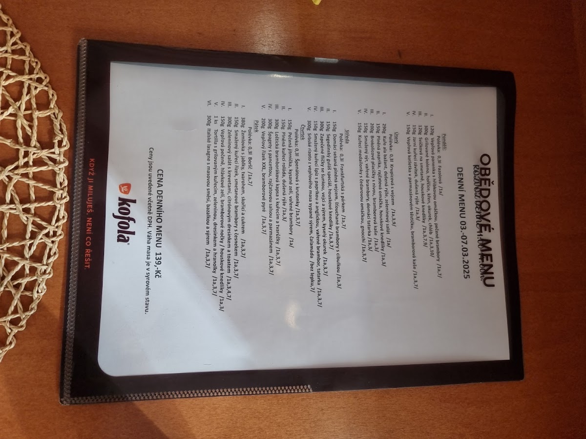 Menu Penzion A Restaurace U Kata-3