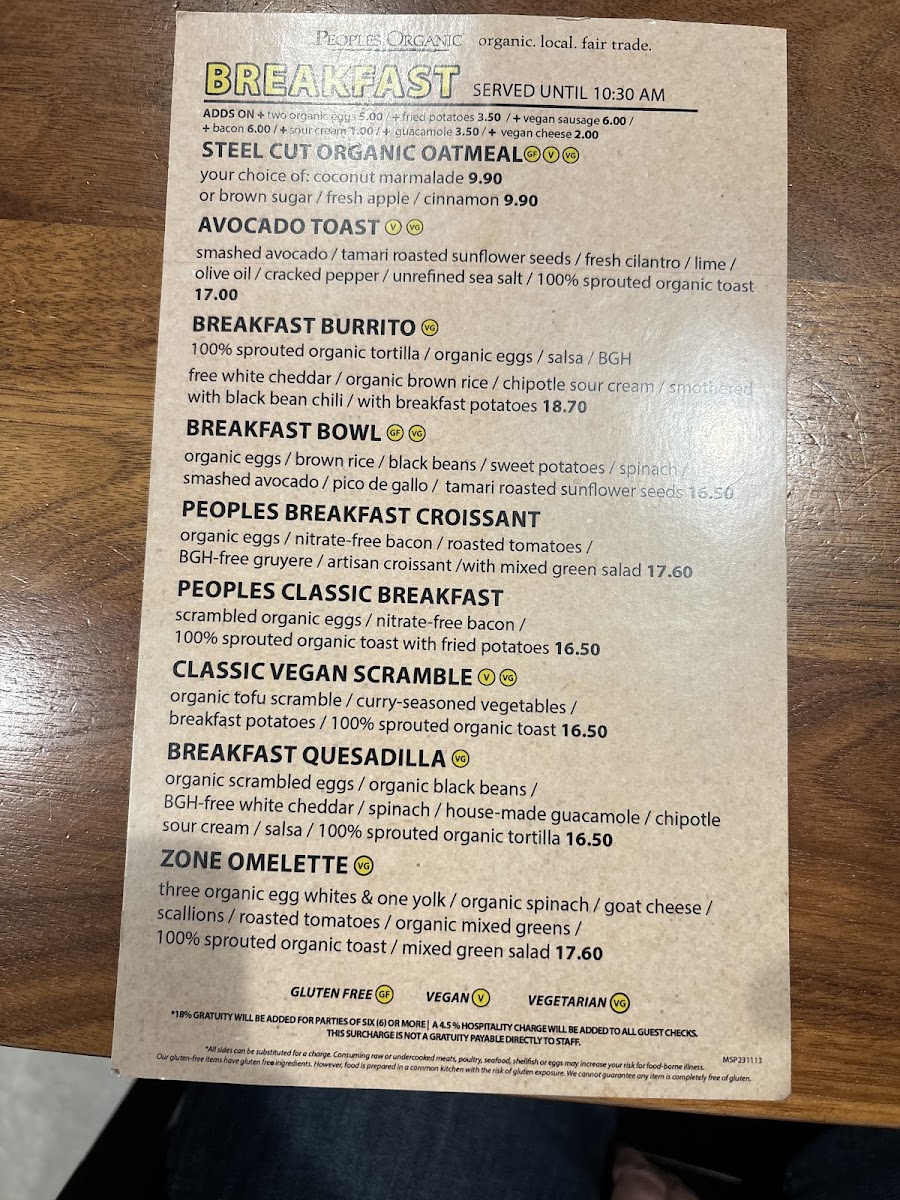 Menu People's Organic-5