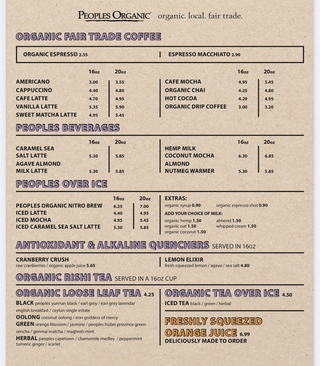 Menu People's Organic-7