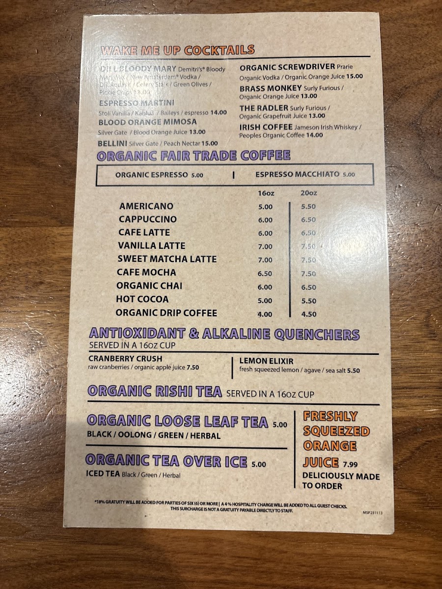 Menu People's Organic-8