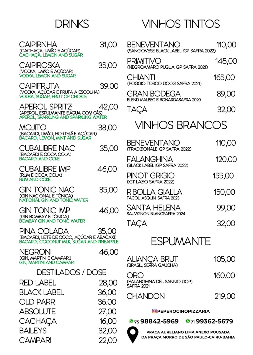 Menu Peperoncino Pizzaria Italiana-2