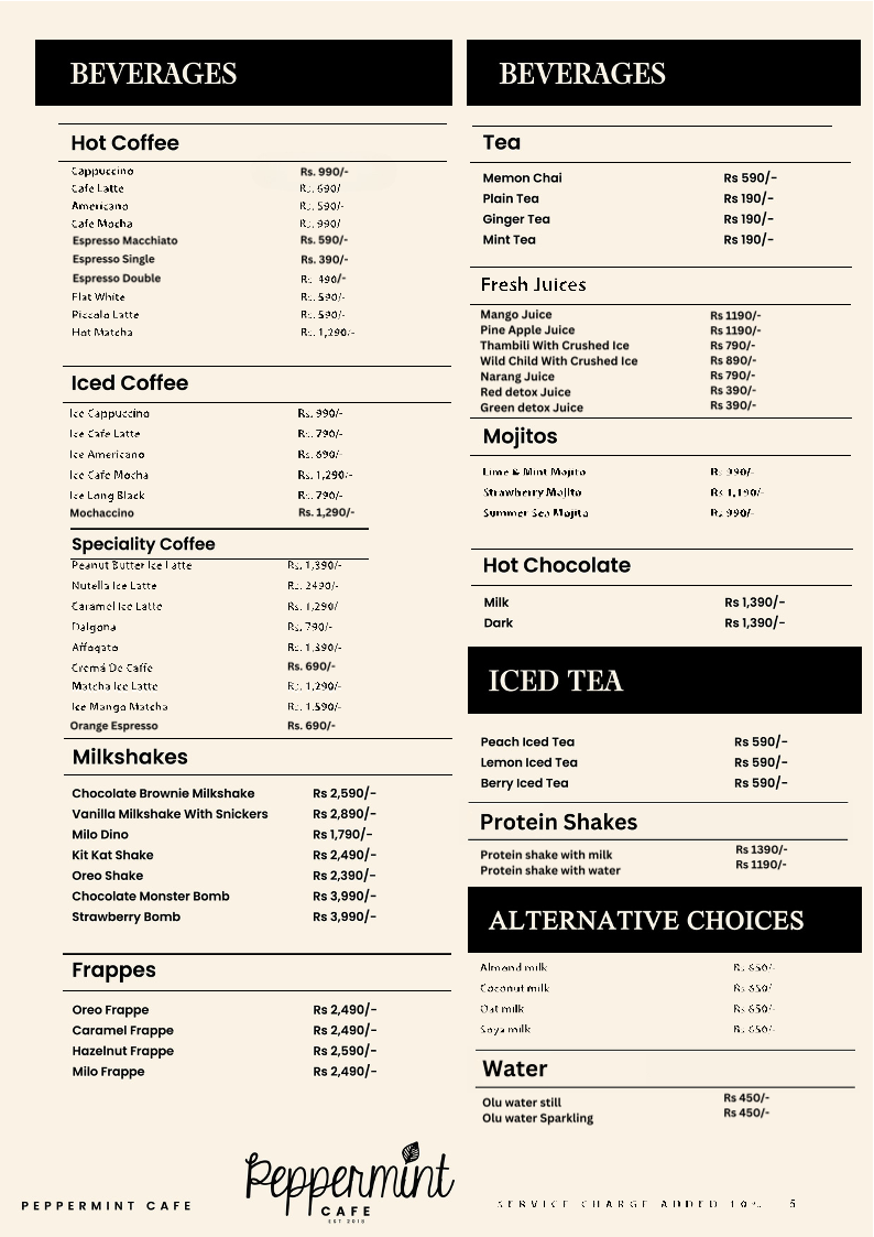 Menu Peppermint Cafe-1