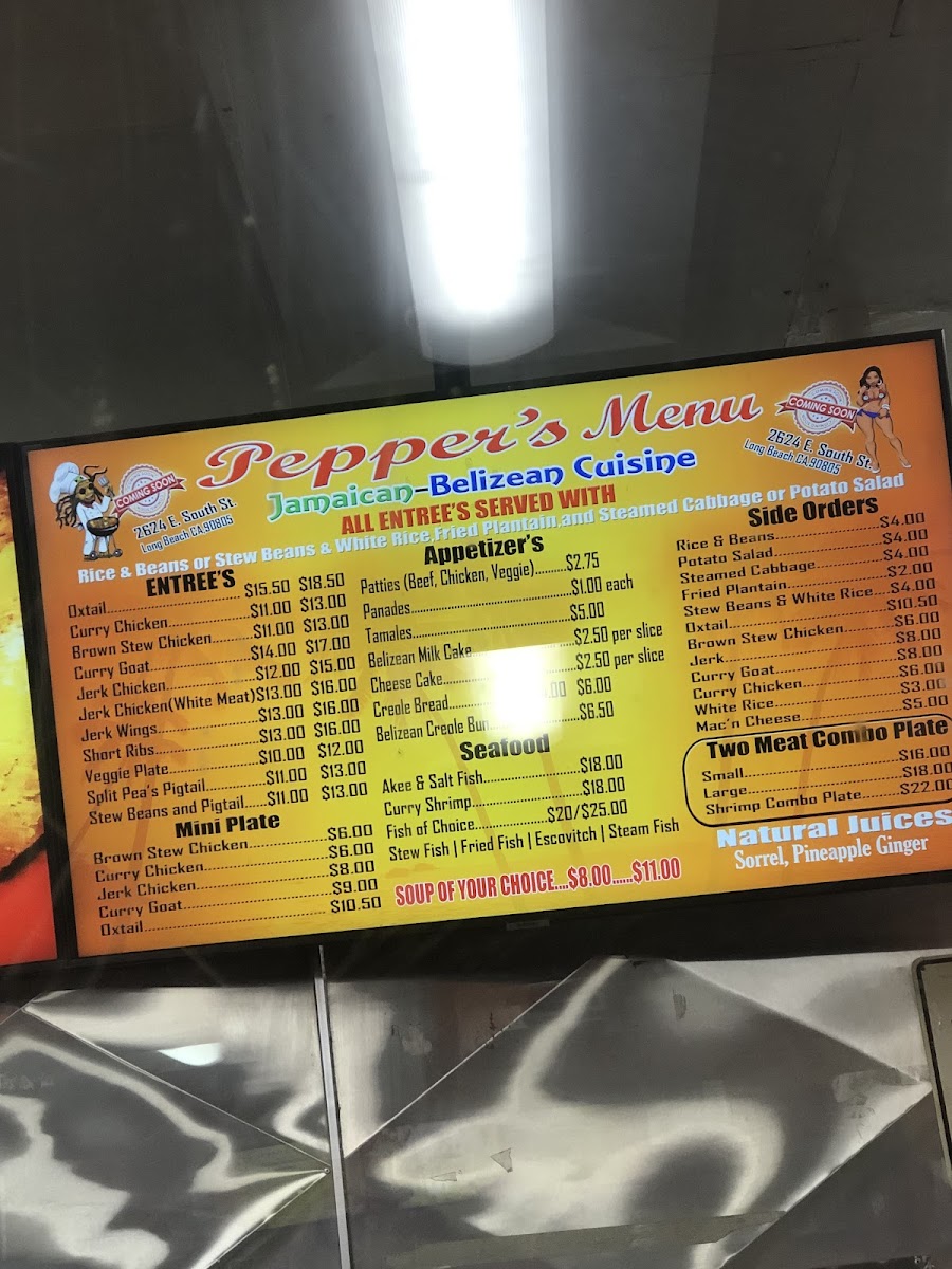 Menu Pepper's Jamaican Belizean Cuisine-10