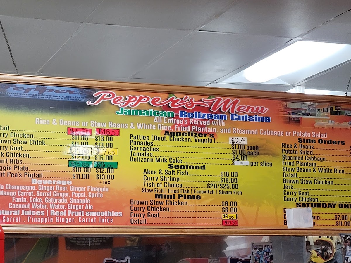 Menu Pepper's Jamaican Belizean Cuisine-3
