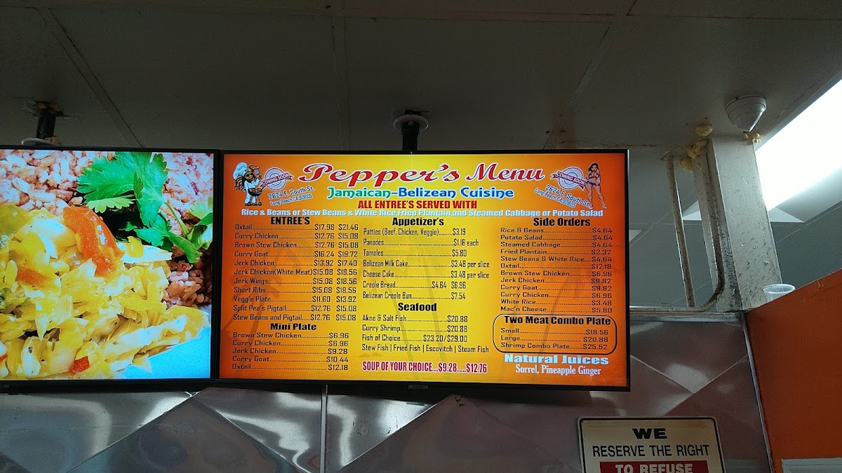 Menu Pepper's Jamaican Belizean Cuisine-7