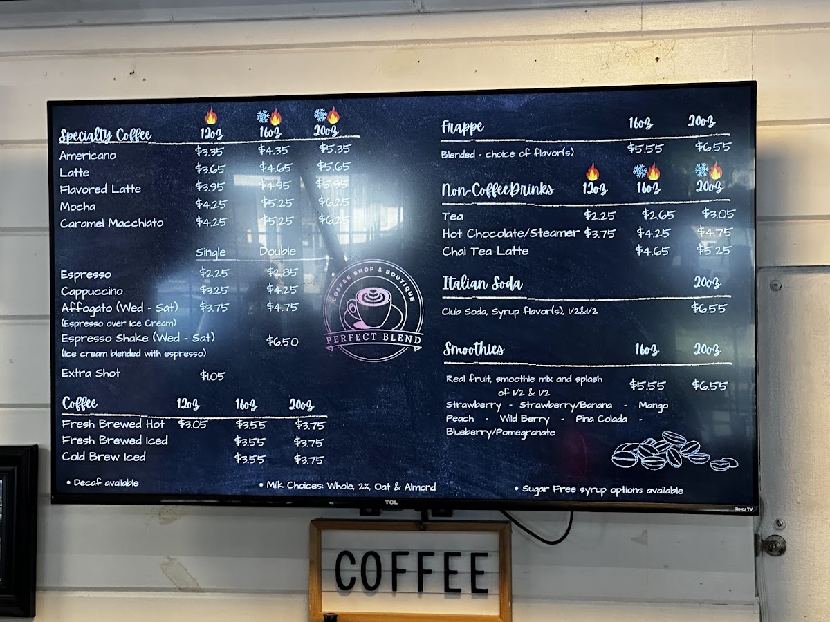 Menu Perfect Blend Coffee Shop And Boutique-1