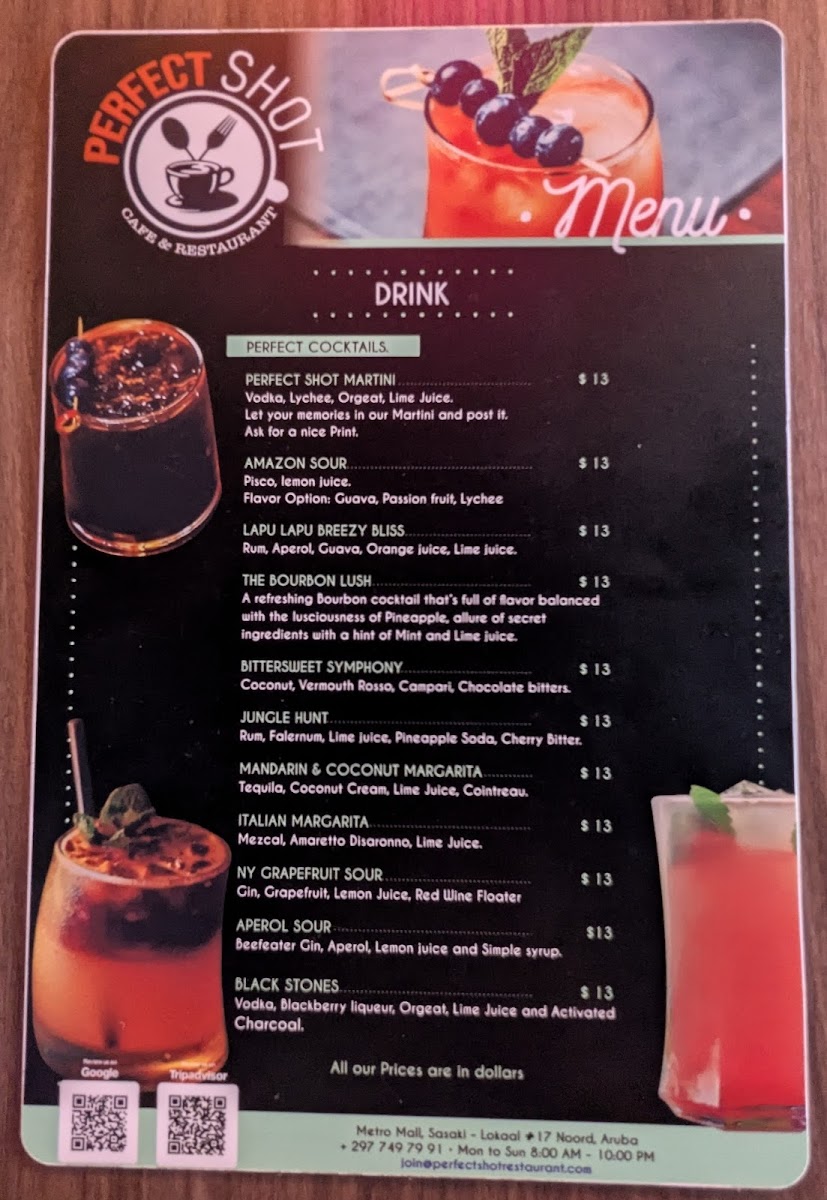 Menu Perfect Shot Café & Restaurant-1