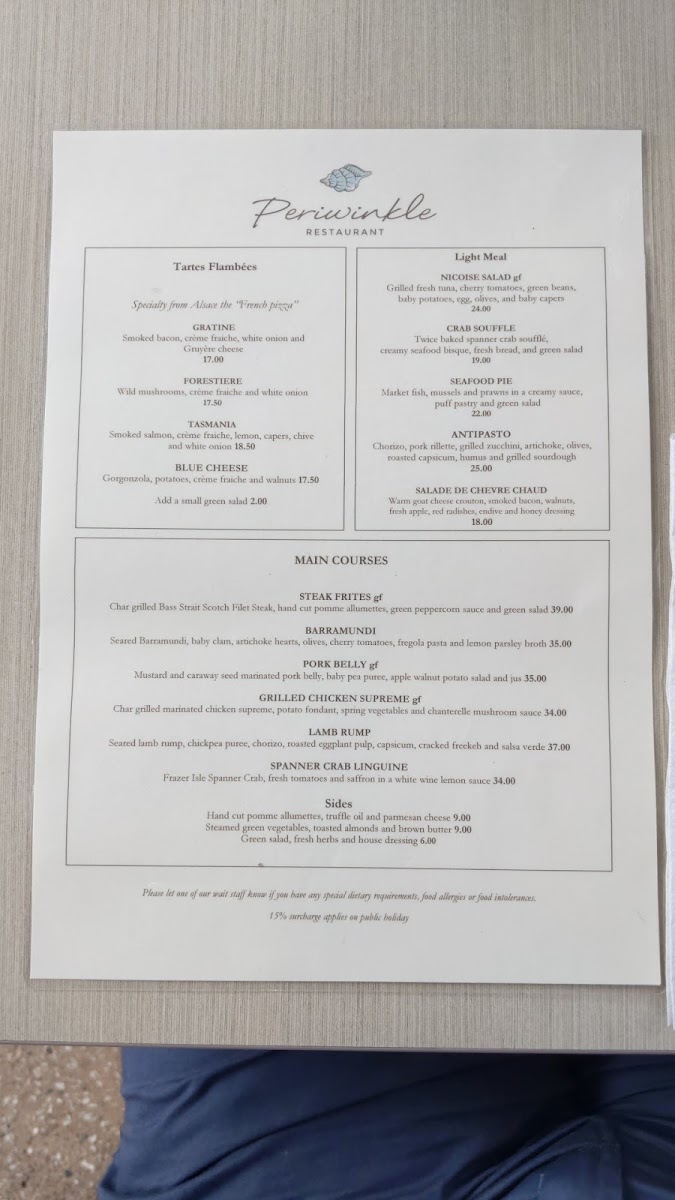 Menu Periwinkle Restaurant-1