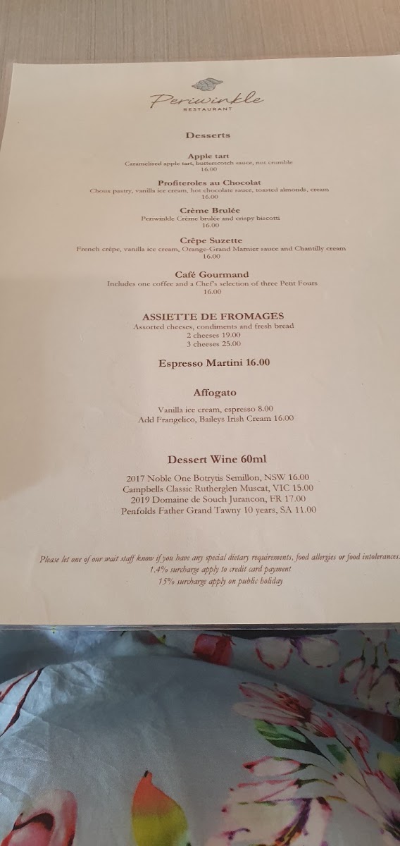 Menu Periwinkle Restaurant-2