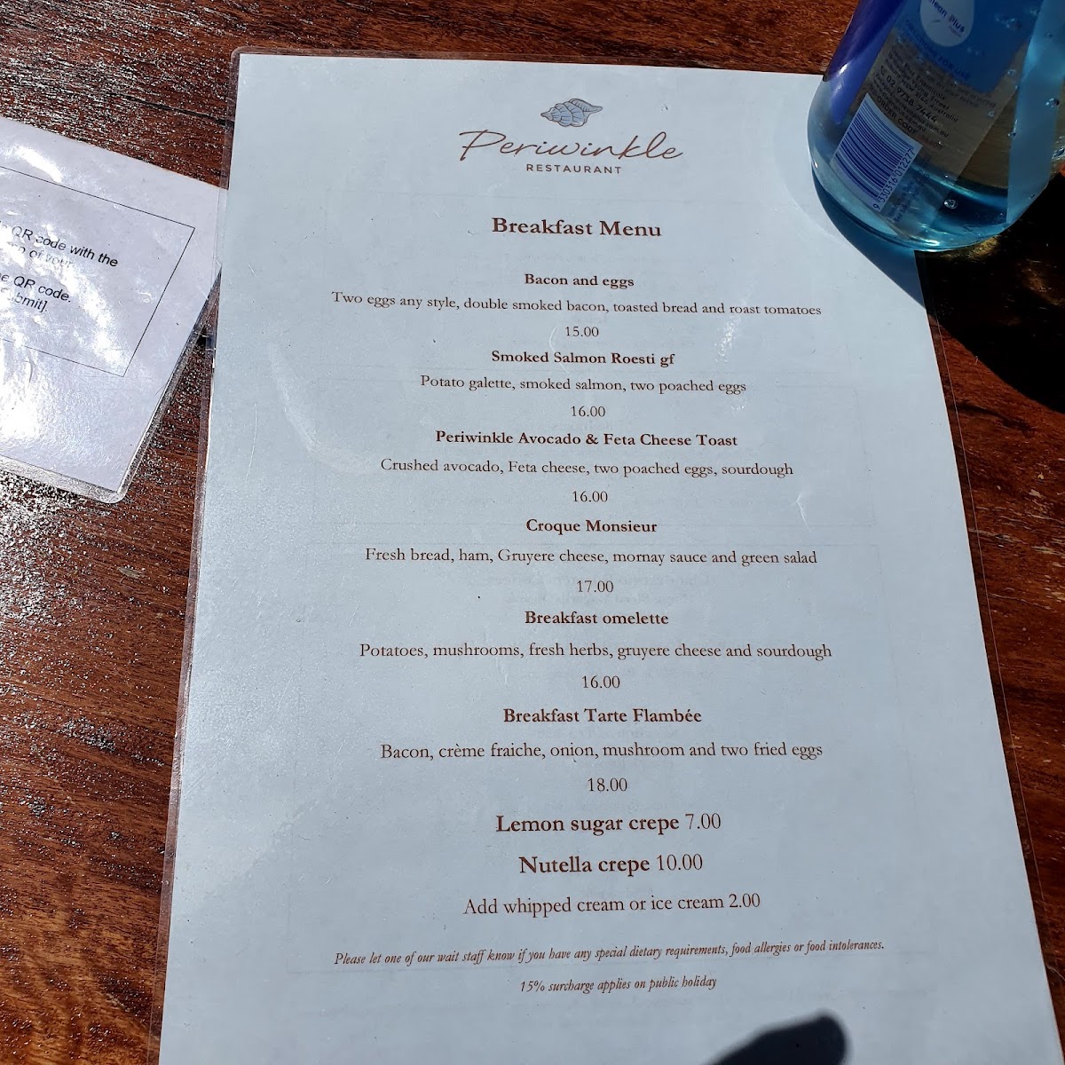 Menu Periwinkle Restaurant-3