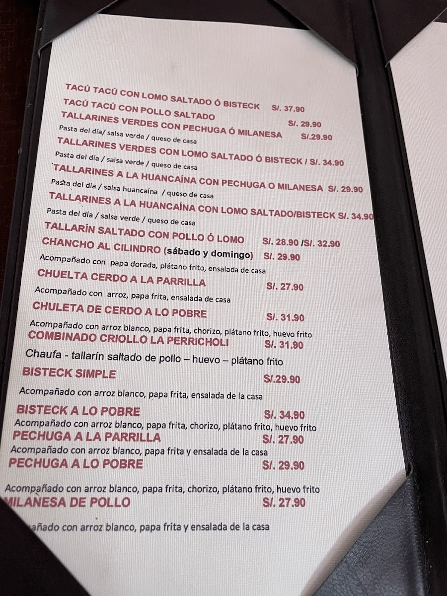 Menu Perricholi Restaurante-5