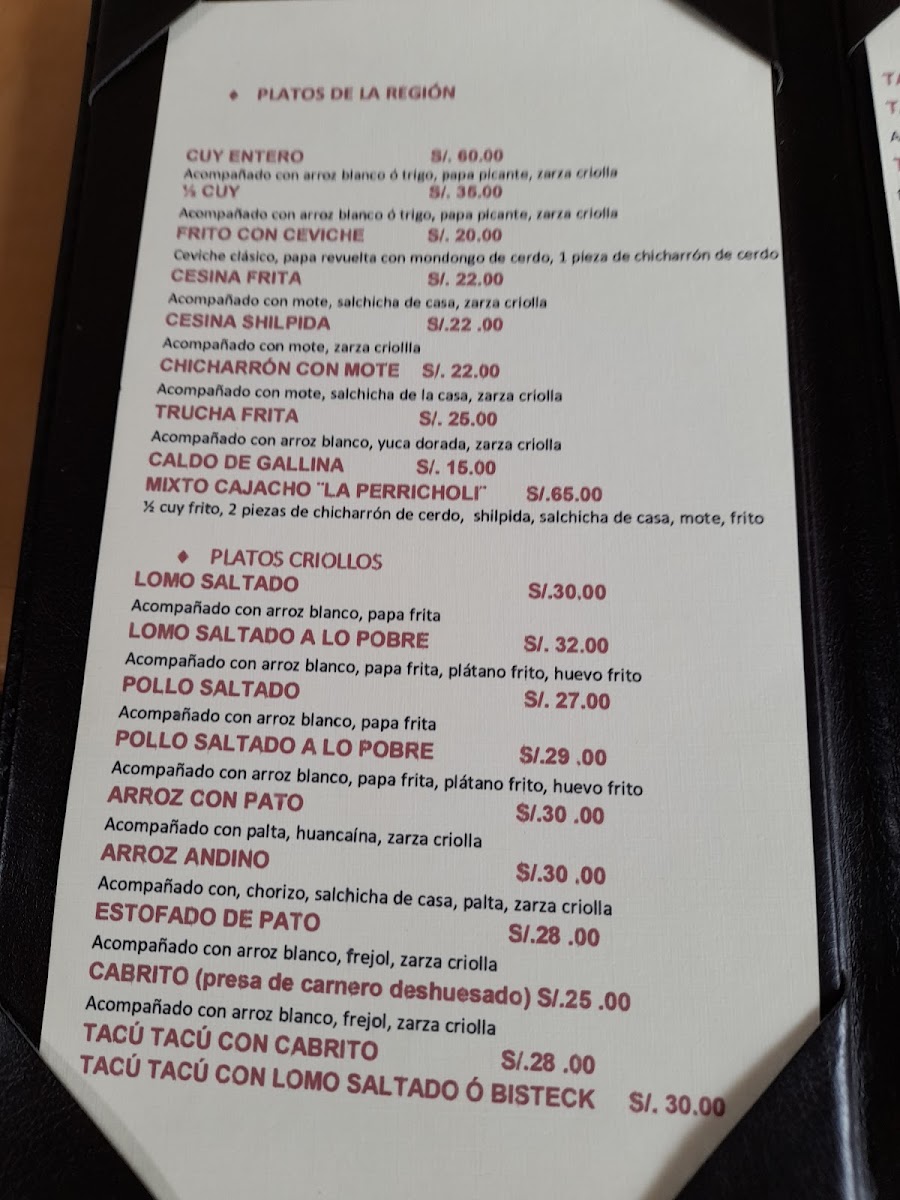 Menu Perricholi Restaurante-8