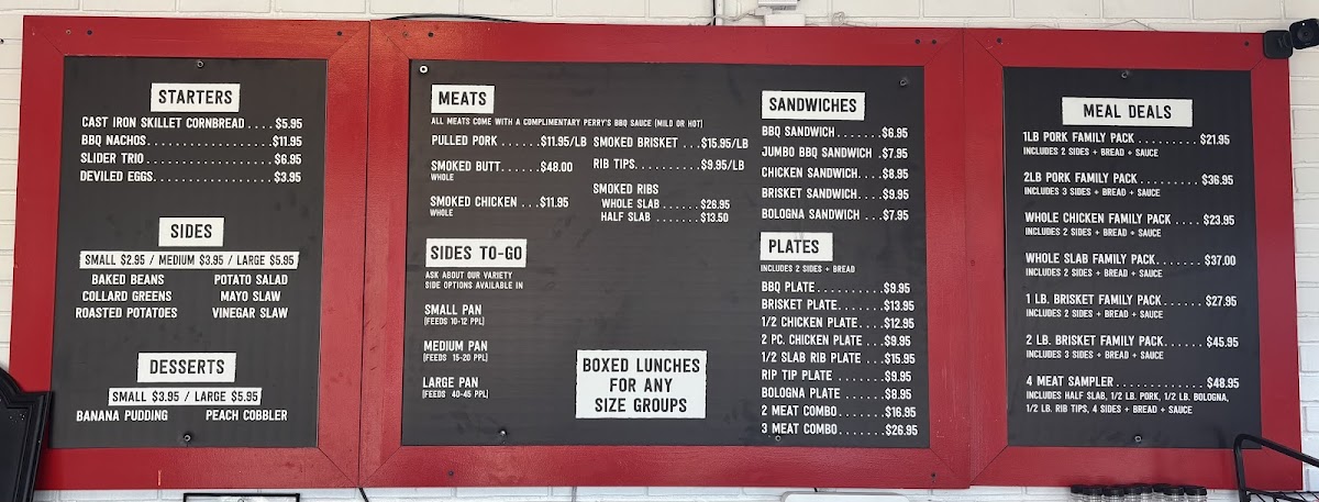 Menu Perry's Bbq & Catering-1
