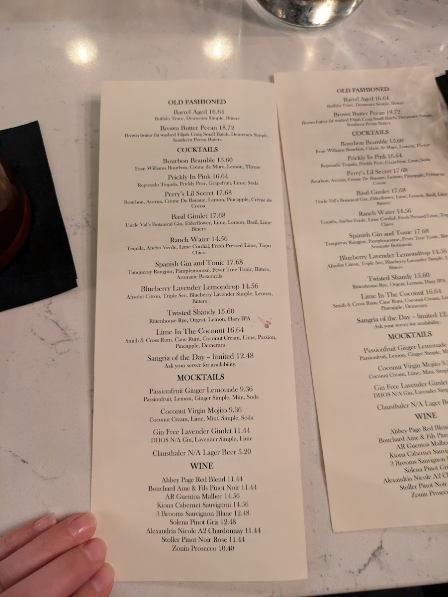 Menu Perry's Cocktail Bar-7