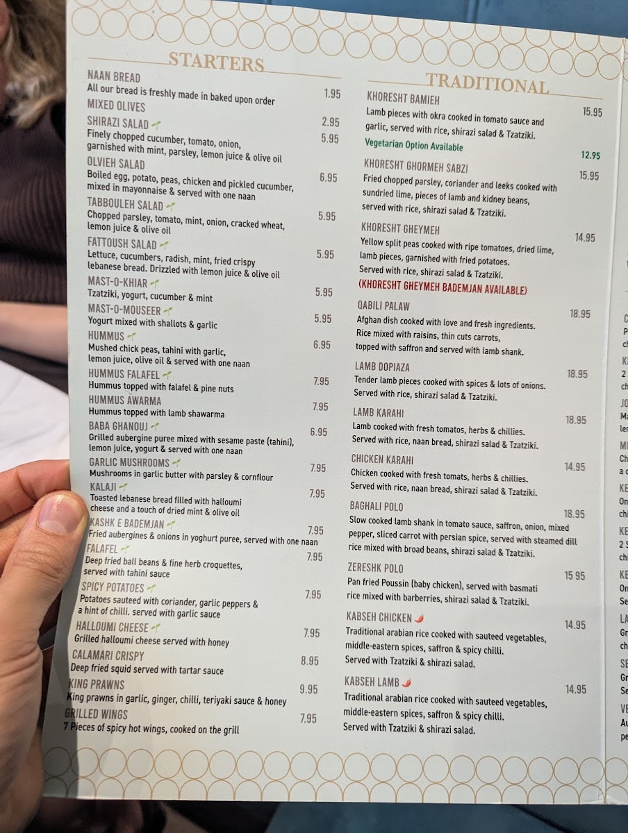 Menu Persia Lounge Hove-2