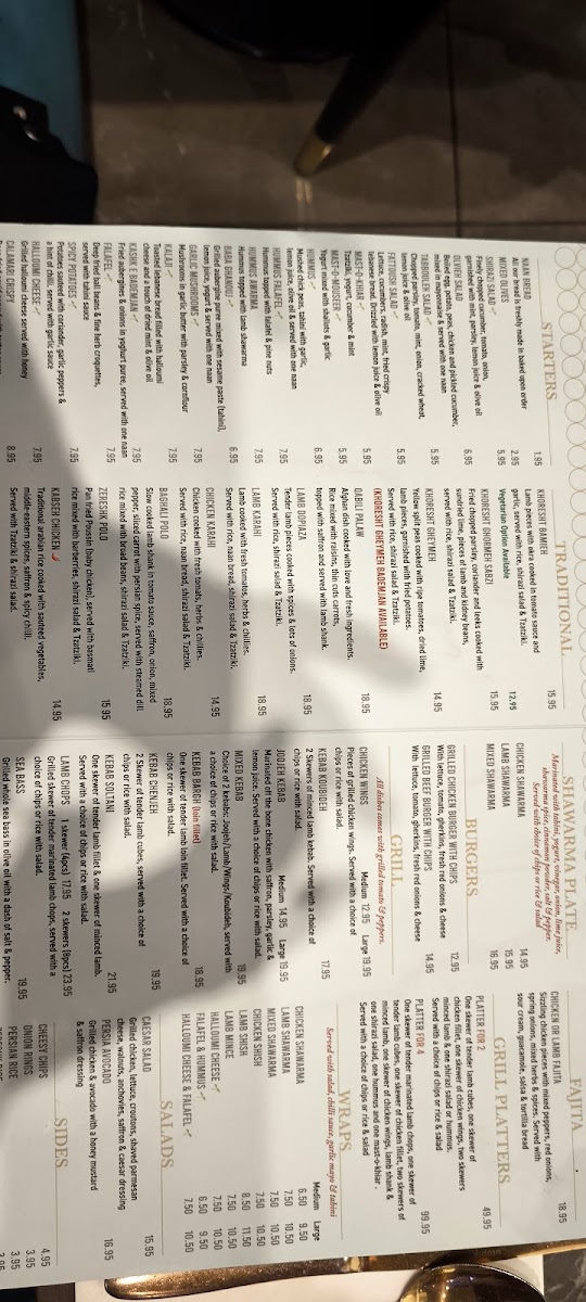 Menu Persia Lounge Hove-3