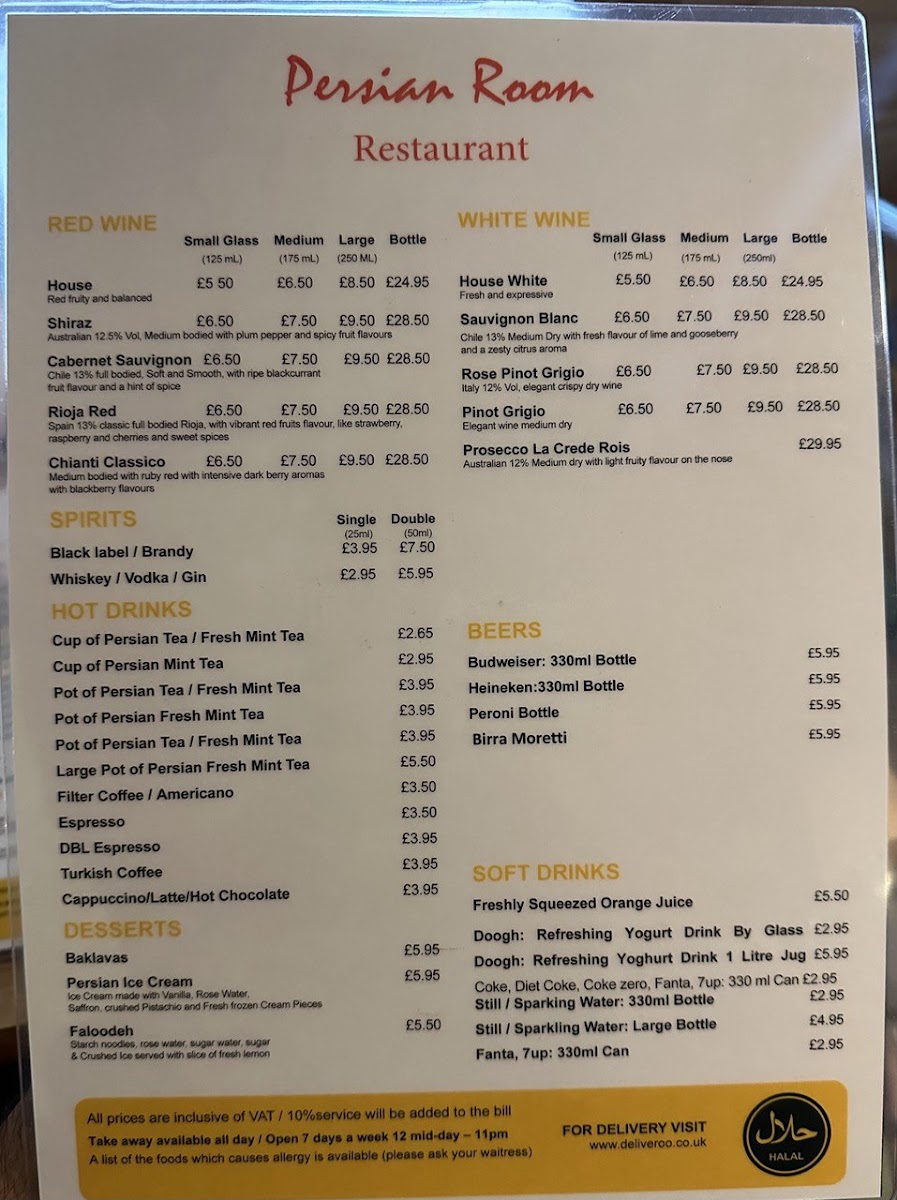 Menu Persian Room Restaurant-2