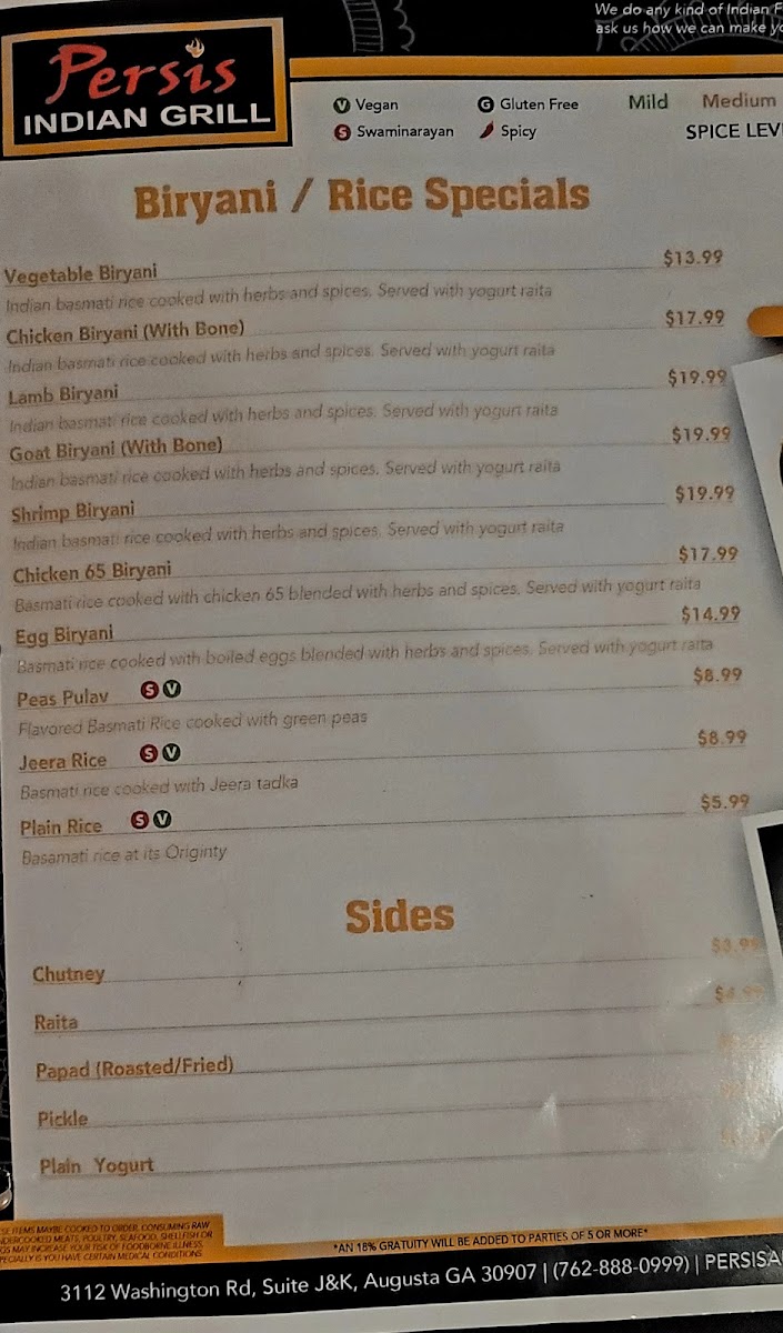 Menu Persis Indian Grill & Bar-9
