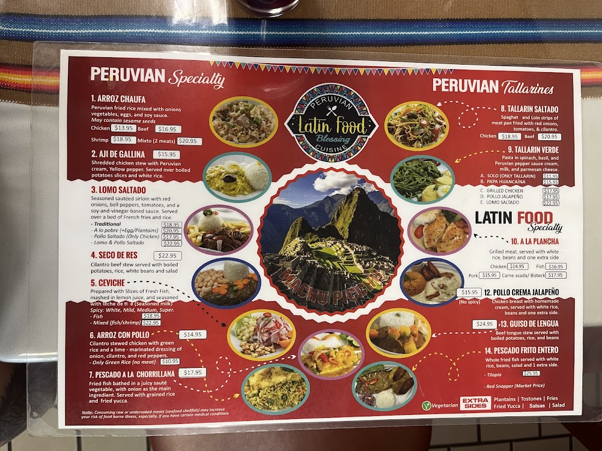 Menu Peruvian Food Blessing-7