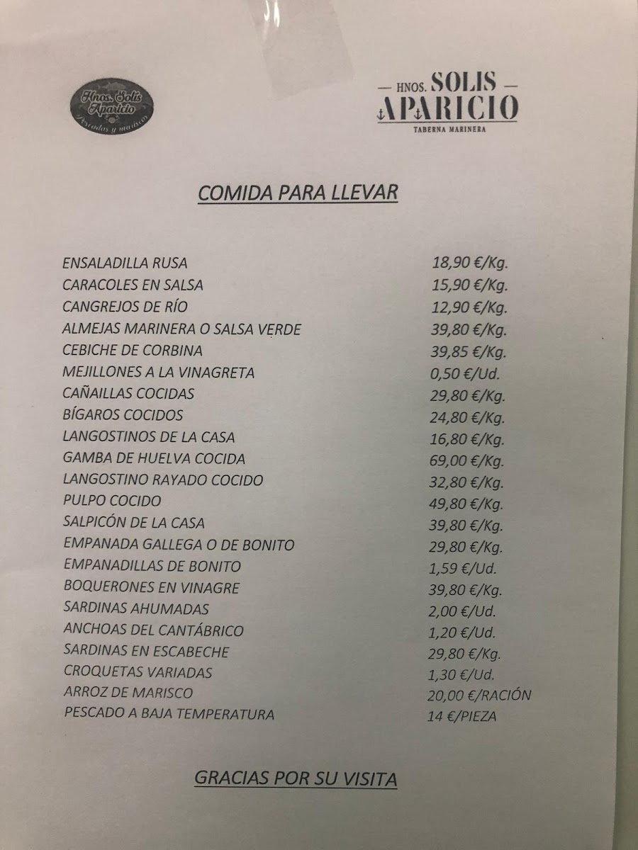 Menu Pescados Solis Aparicio S L-2