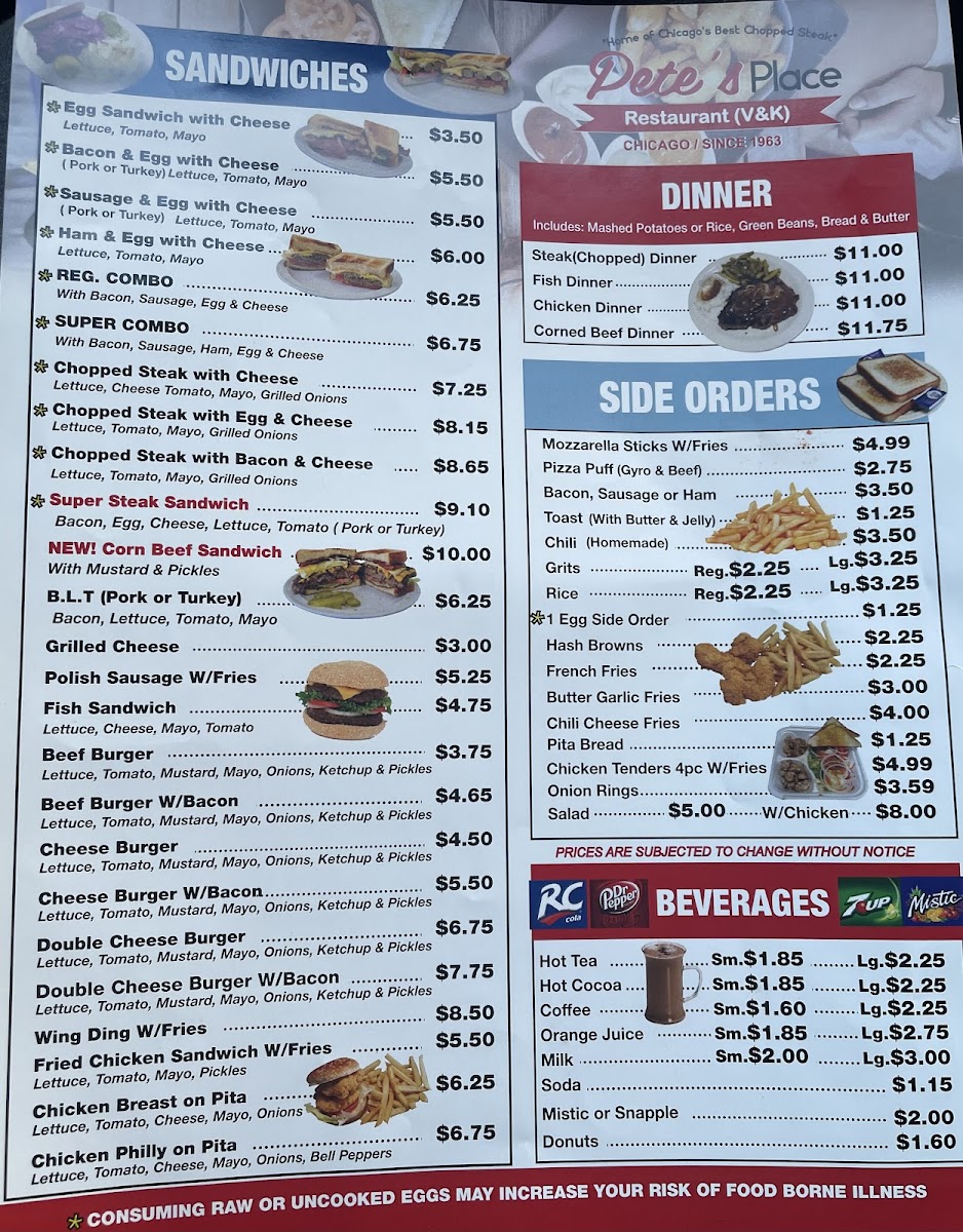 Menu Pete's Place Restaurant (V&k)-2