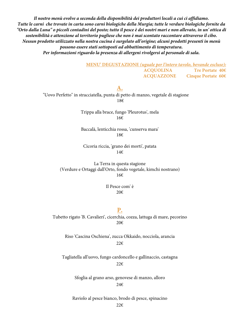 Menu Petricore Ristorante-1