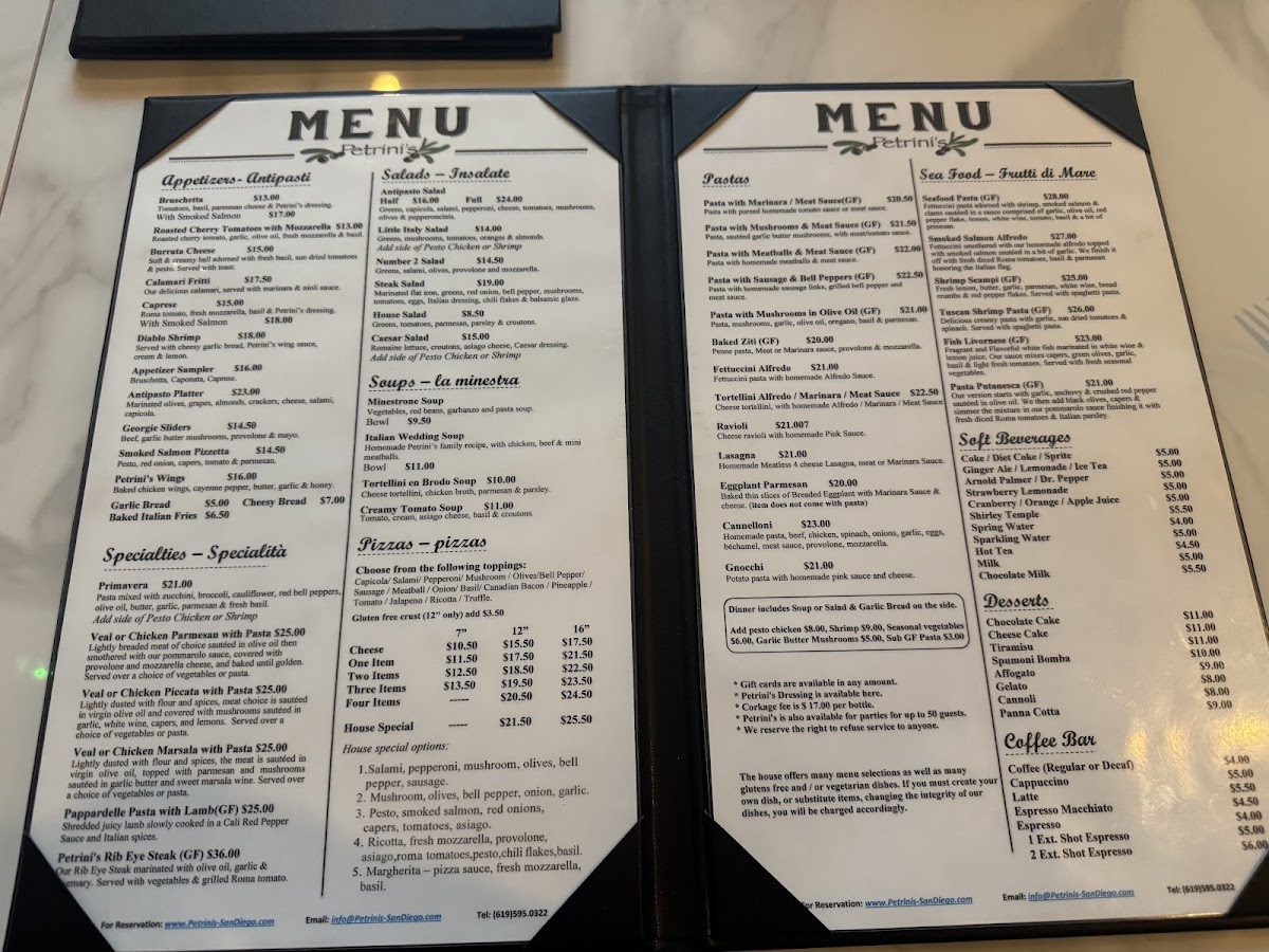 Menu Petrini's San Diego-1