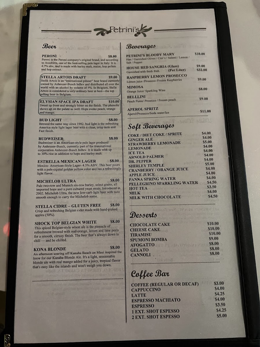 Menu Petrini's San Diego-2