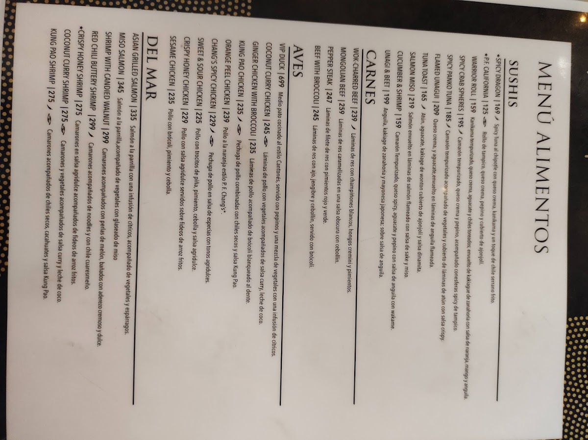 Menu P.f. Chang's Parque Delta-5