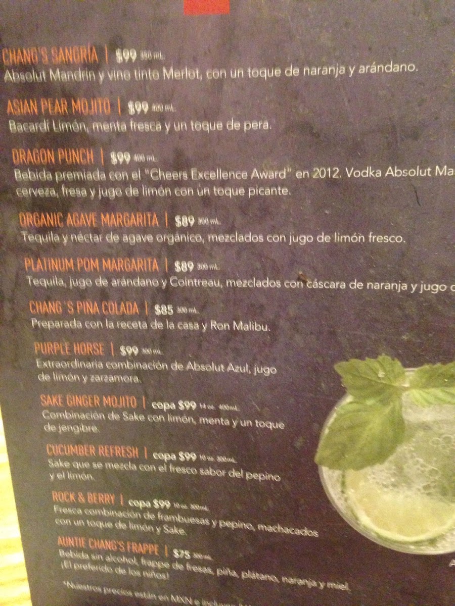 Menu P.f. Chang's Parque Delta-8