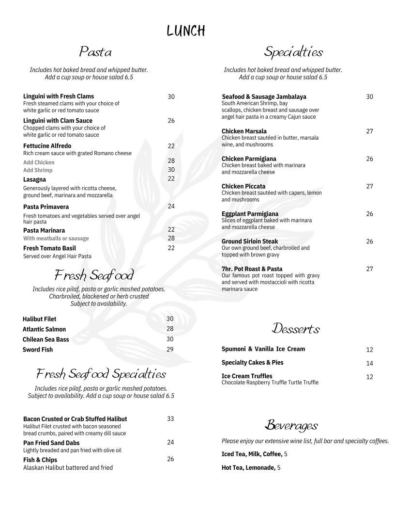 Menu Phil Trani's-1