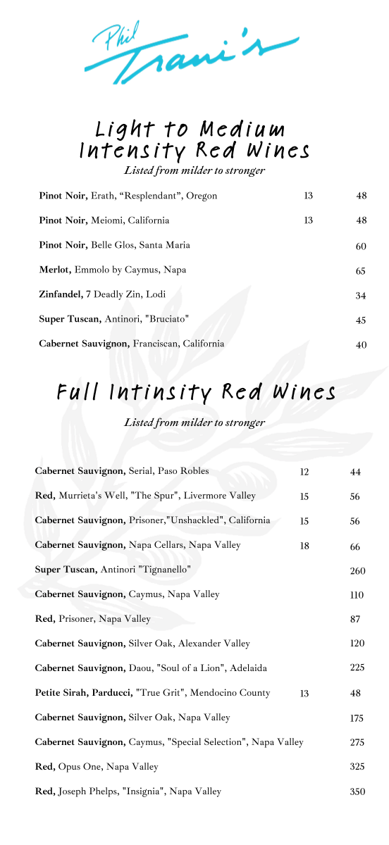 Menu Phil Trani's-6