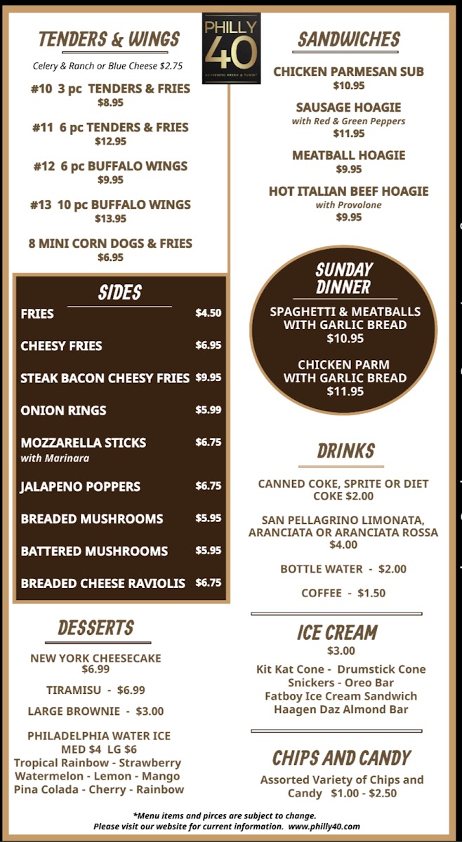 Menu Philly 40-2
