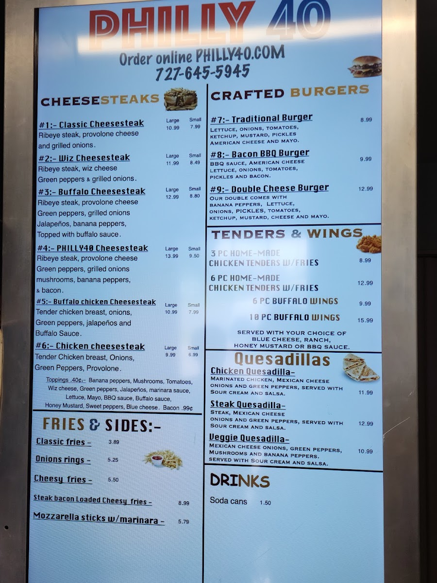 Menu Philly 40-5