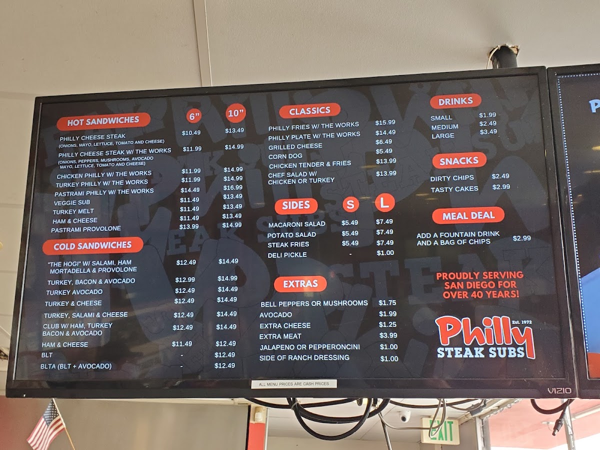 Menu Philly Steak Subs-1