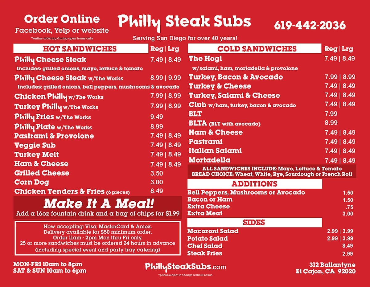 Menu Philly Steak Subs-2