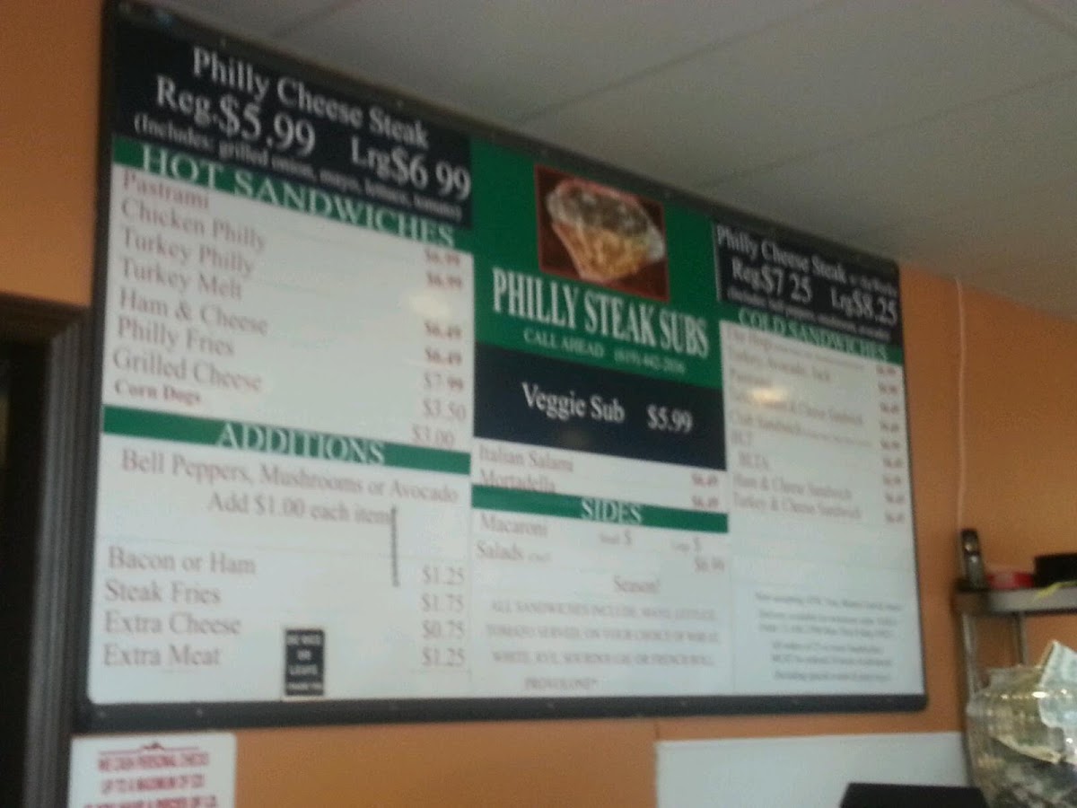 Menu Philly Steak Subs-8
