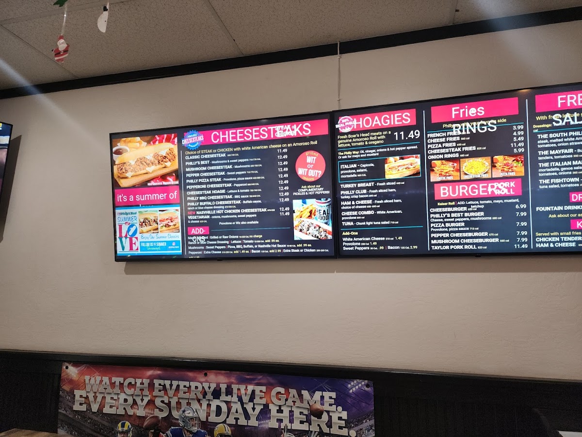 Menu Philly's Best Cheesesteaks-1
