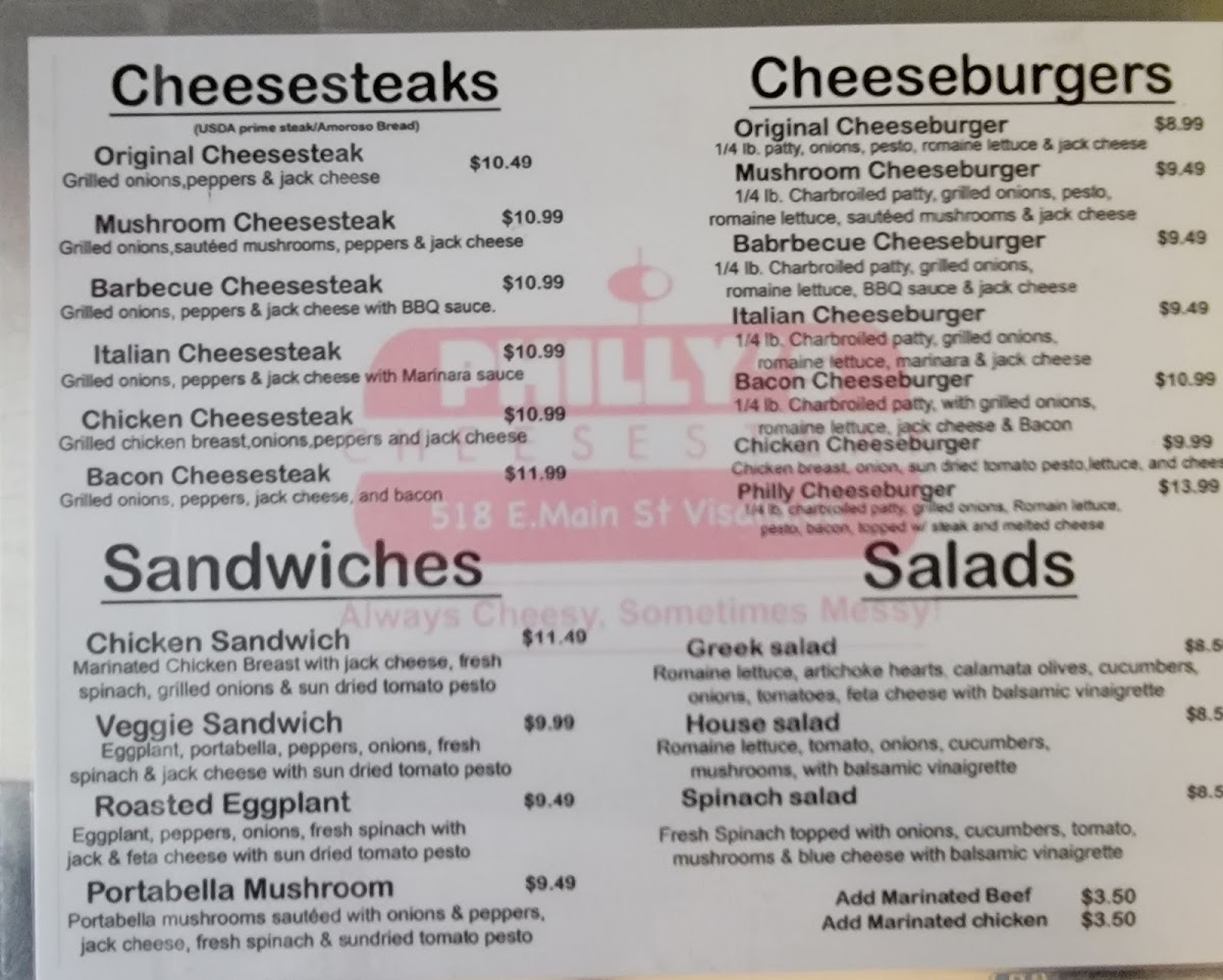Menu Philly's Cheesesteak-1