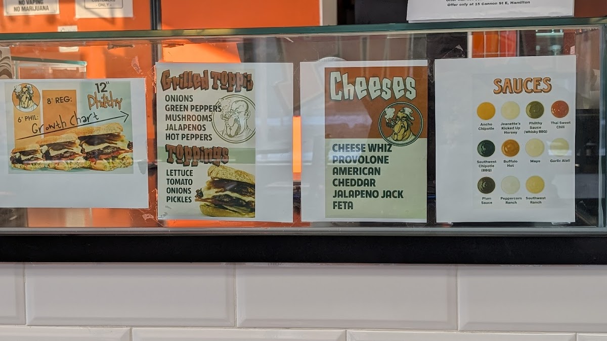 Menu Philthy Philly's Hamilton-8