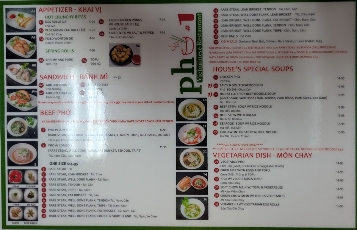 Menu Phở #1-2
