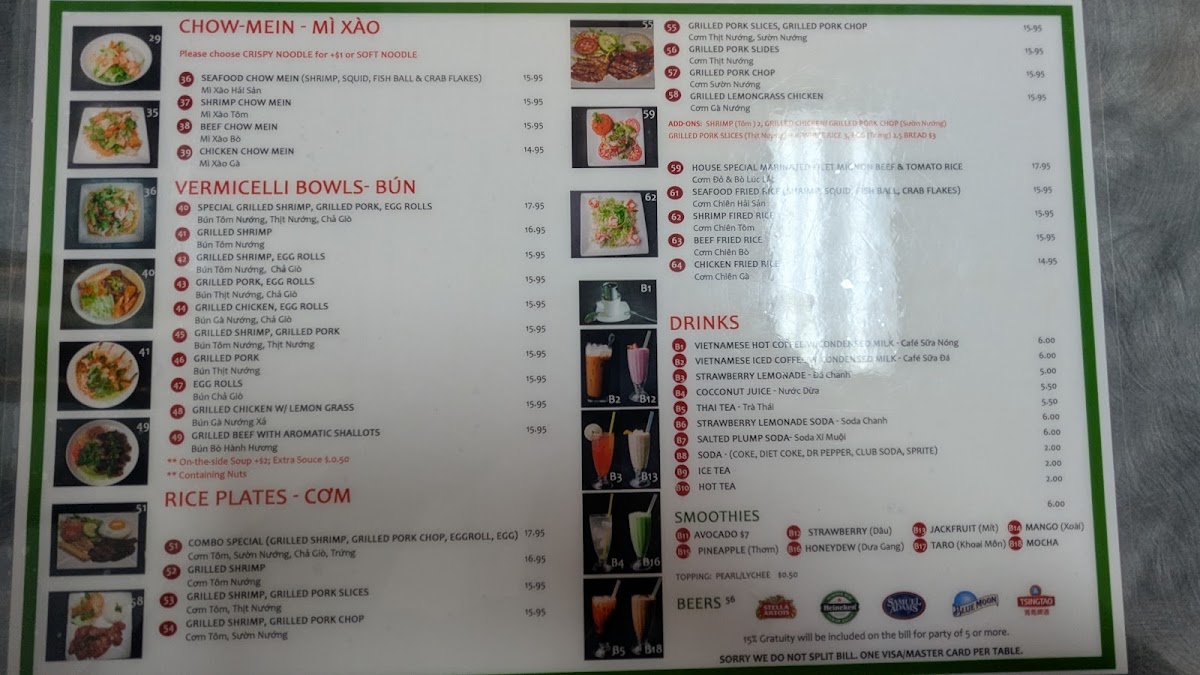 Menu Phở #1-7