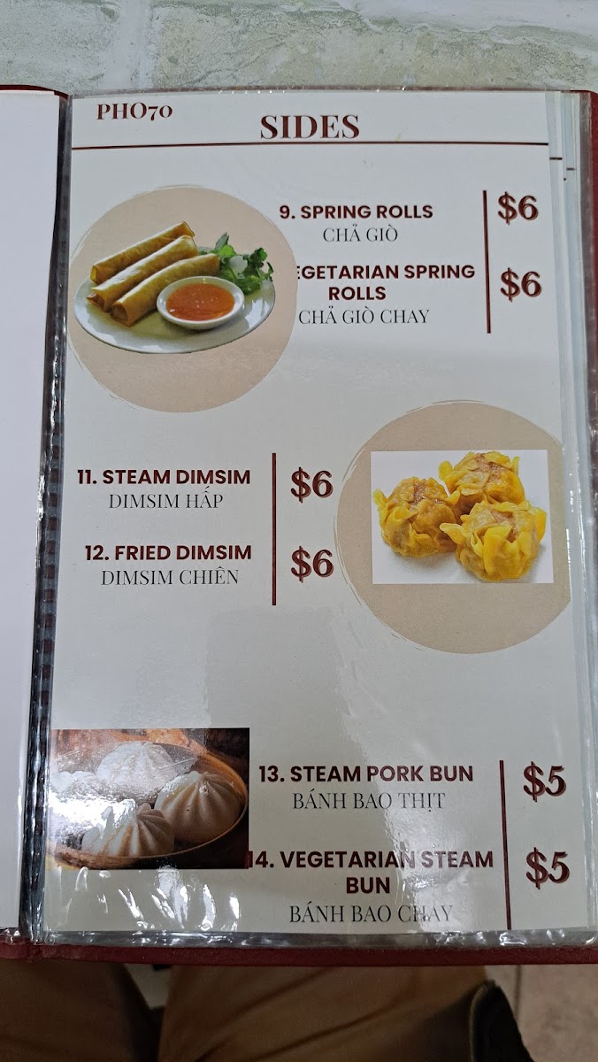 Menu Pho 70-4