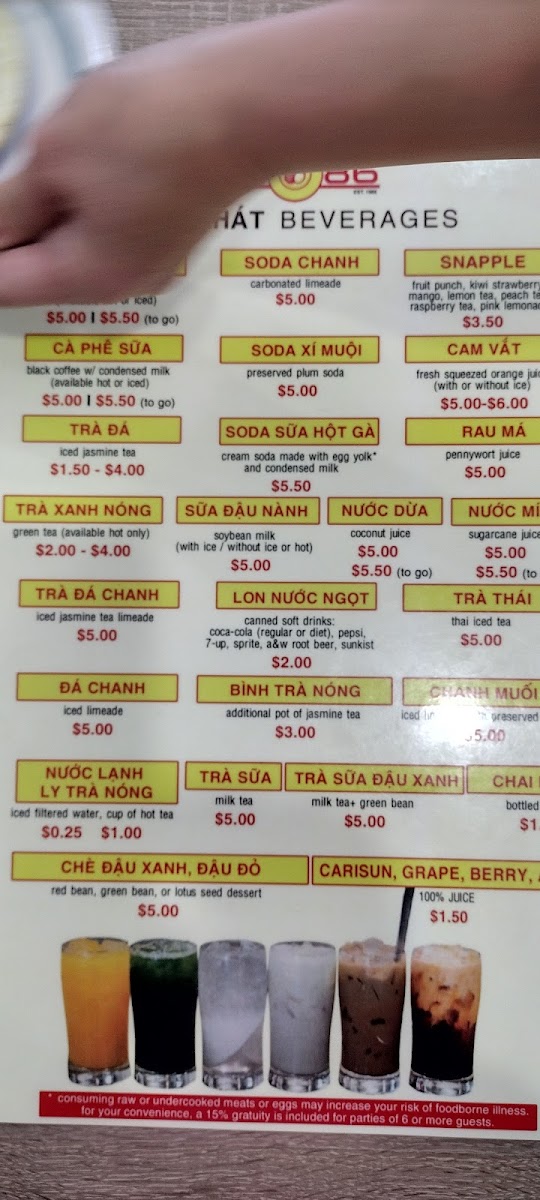 Menu Phở 86 Restaurant-9