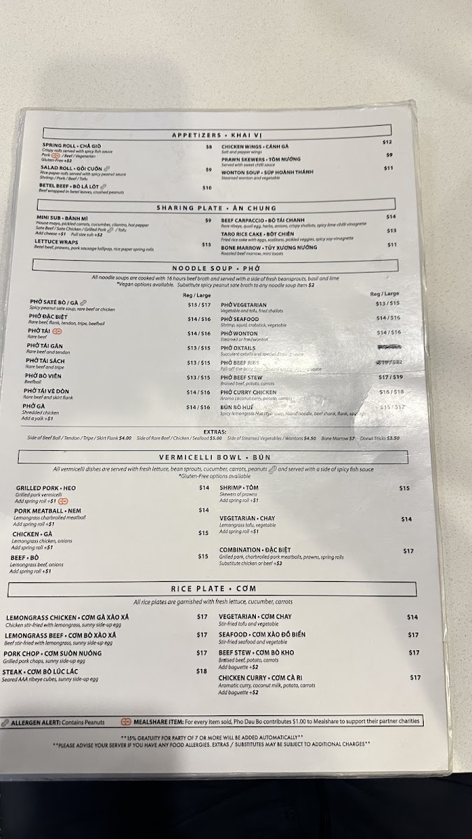 Menu Pho Dau Bo Restaurant-1